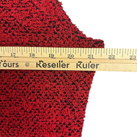 Vtg Pine Cove Boho Vest Adults M Red Black Acrylic Wool Textured Zip-Up Pockets - Picture 8 of 8